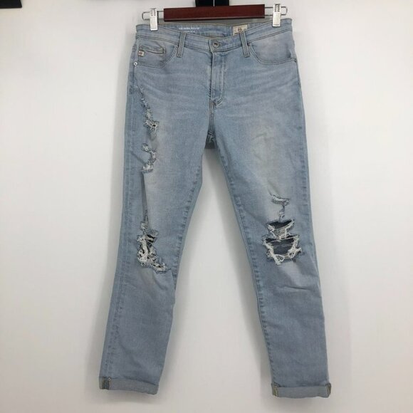 AG Adriano Goldschmeid Prima Roll-Up  Cigarette light Wash distressed Jeans 27R - Picture 15 of 16